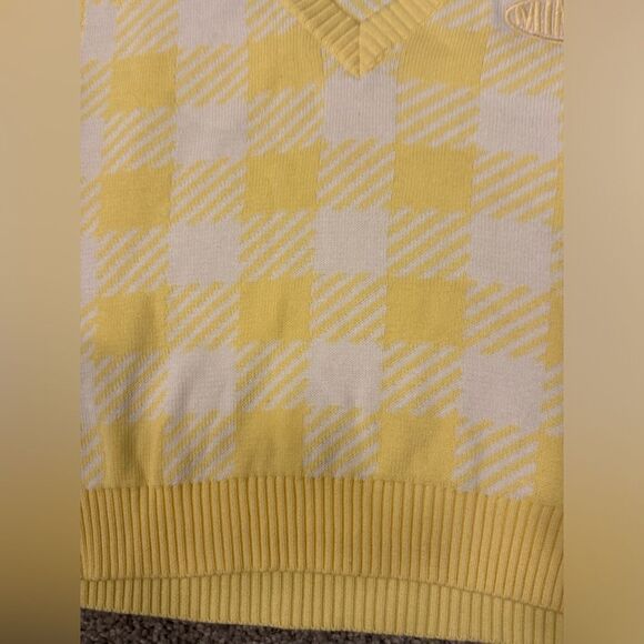 MINGA London Women's Yellow Gilet Vest Large NWT Academia Clueless‎ Y2K - Picture 2 of 7
